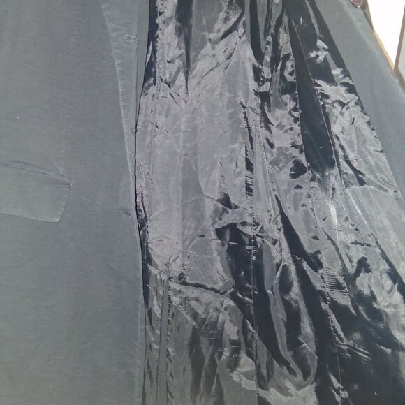 Vintage Bloomingdales Black Long Coat With Shoulder Pads - Picture 10 of 11